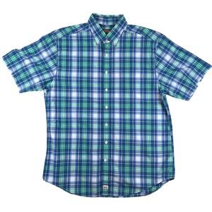 Vineyard Vines Murray Shirt Men’s Large Blue Green Plaid Cotton Button Down